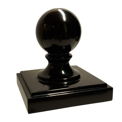 #ad 4quot; x 4quot; Aluminium Ball Top Fence Post Cap – Black Pressure Fit Decorative $38.30