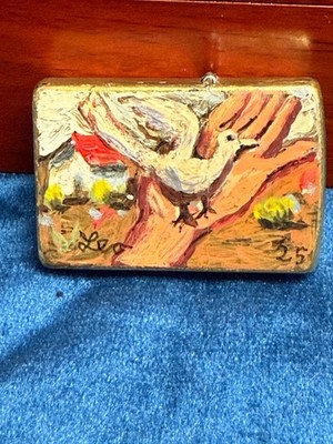   One Of A Kind Folk Art Zippo Lighter Hand Painted Signed By Leo  