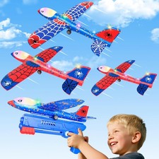 3 Pack Airplane Launcher Toys,12.6" LED Foam Glider Plane,Outdoor Flying Toys Ho