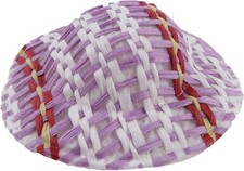 Straw Hat Pink White, Dolls House Miniature