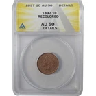 1897 Indian Head Cent AU 50 Details ANACS Penny 1c Coin SKU:I25489