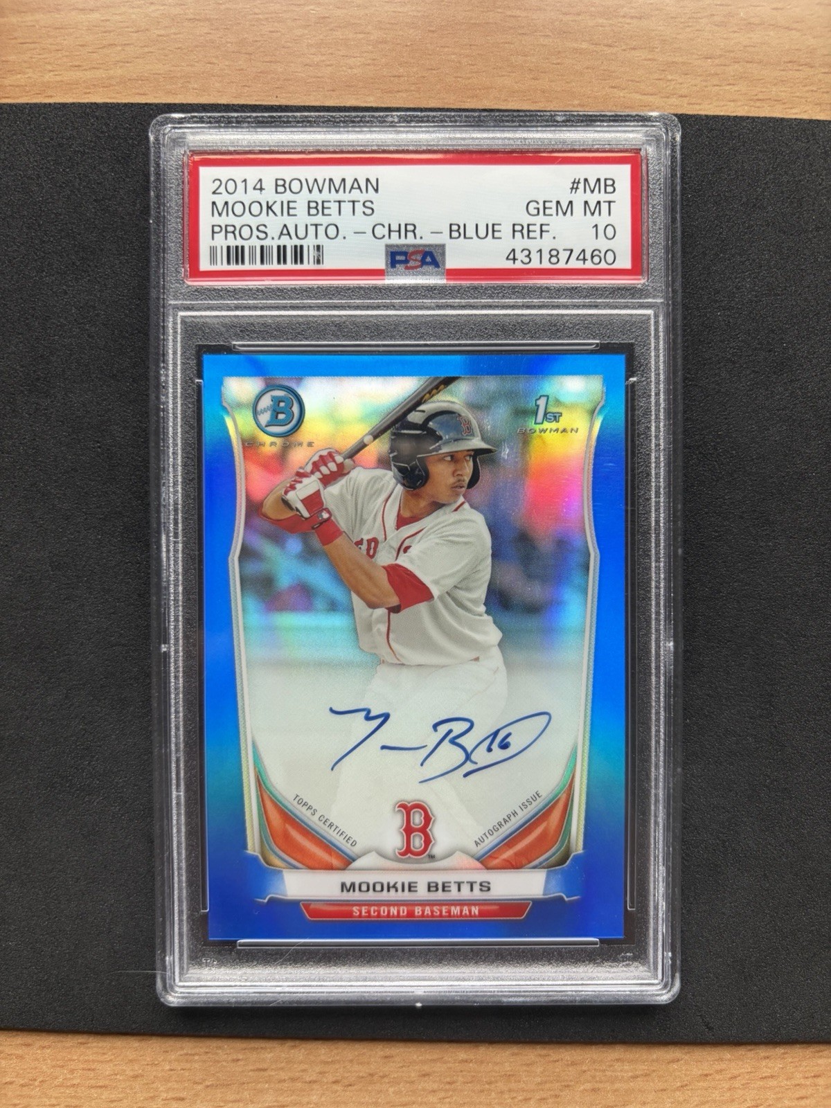 2014 Bowman Chrome Mookie Betts True Blue 1st Refractor Auto /150 PSA 10 Dodgers