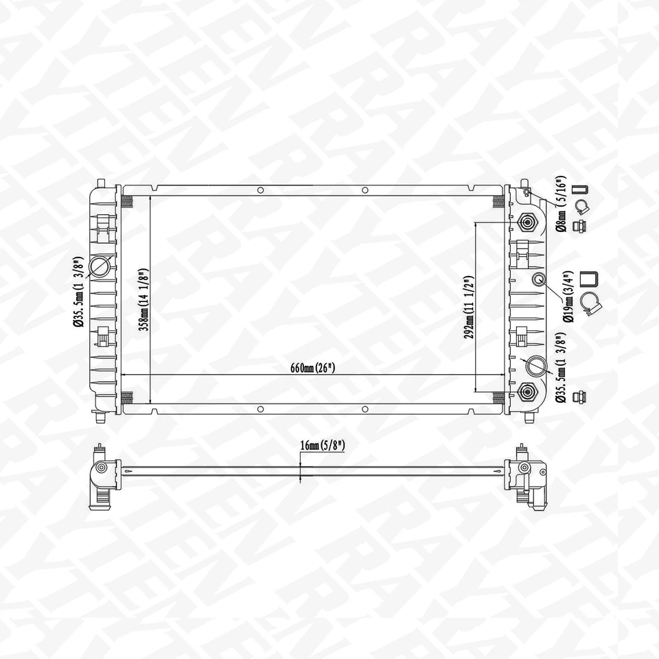 2264 Aluminium Radiator for 97-05 Chevy Malibu Oldsmobile Cutlass Pontiac Grand Foto 2 de 4