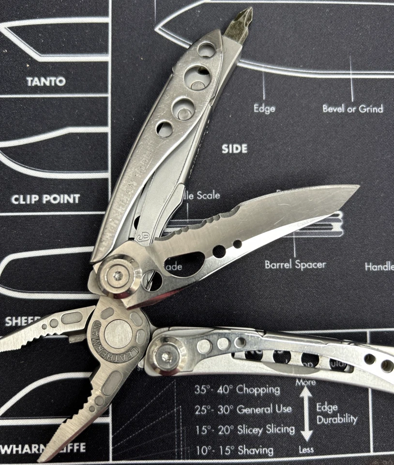 LEATHERMAN Skeletool Multi Herramienta SS Combo Borde Hoja Cuchillo Alicates En muy buen estado Foto 2 de 4