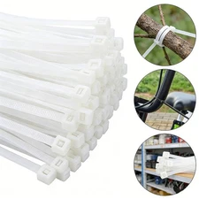 100 PCS Heavy Duty Self-Locking Nylon Zip Ties Universal Cable Tie Buckle Holder