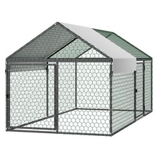 Uimoso Metal Chicken Coop 3.3x6.6x3.3 ft Poultry Cage with Weatherproof Cover
