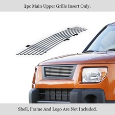 Fits 2003-2006 Honda Element Upper Stainless Chrome Billet Grille Grill Insert Fits 2003-2006 Honda Element Upper Stainless Chrome Billet Grille Grill Insert
