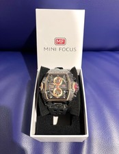 MINI FOCUS Tonneau Chronograph Mens Watch Bla...