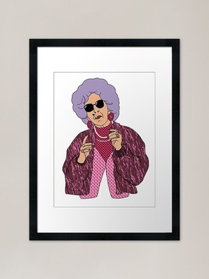 Grandma Yetta Thug life color versi Framed Wall Art Poster Canvas Print Picture