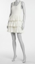 Zimmermann Women’s White Crush Ruffled Tiered Knitted Minidress Size 2