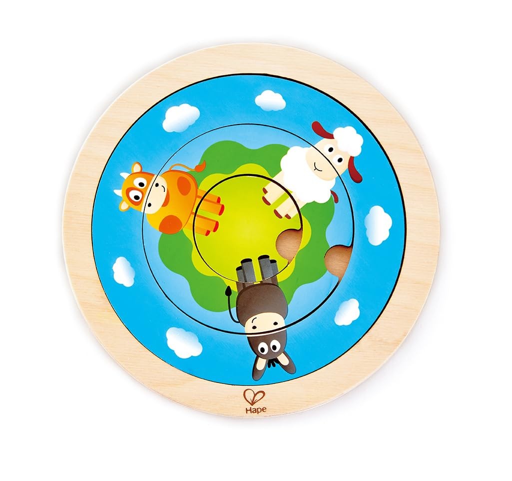 Hape International E1606 Dierenringpuzzel, meerkleurig dierenring puzzel