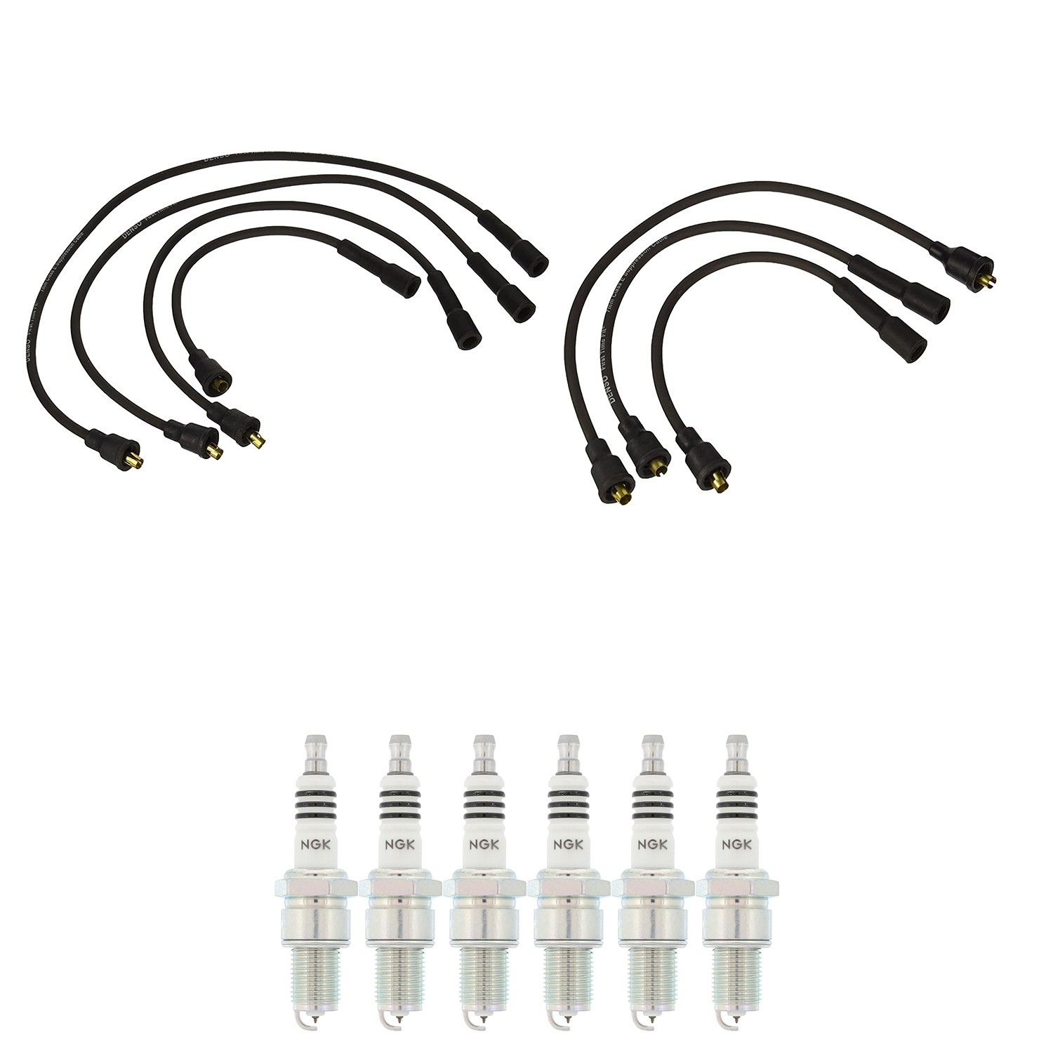 Denso Ignition Wires and NGK Spark Plugs Kit for Chevrolet K20 Suburban 4.1L L6