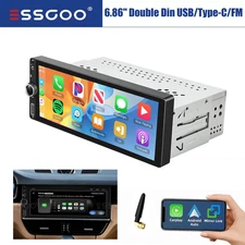 6.8" Car Stereo Touch Screen Single 1Din Apple CarPlay Head Unit USB/BT/FM Radio