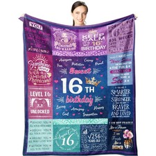 Sweet 16 Gifts for Girls - 16th Birthday Blanket 60"x50"