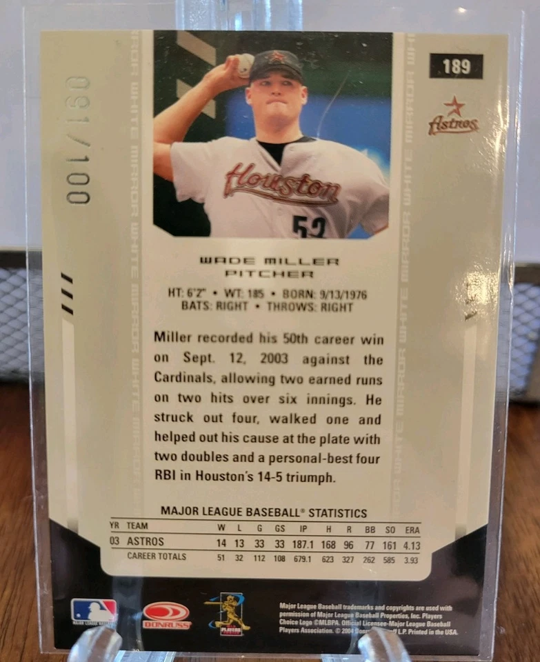 2004 Leaf Certified Materials - Wade Miller #189 White Mirror /100 - Image 2 of 3