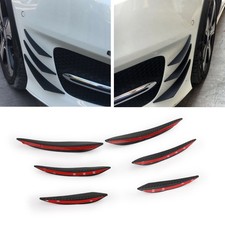 6pc Universal Carauto Front Bumper Fins Spoiler Canards Refit Carbon Fiber Look