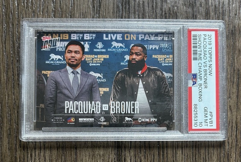 2019 Topps Now Showtime Champ. Boxing Manny Pacquiao Adrien Broner #PVB-1 PSA 10
