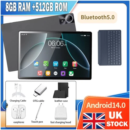 Tablet 14"inch Android 14 8GB RAM 512B ROM WIFI 5G 10500mAh With SIM Card Slot