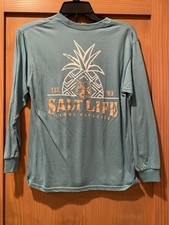 Salt Life Girl s Teal Pineapple Retreat Long Sleeve T-shirt NWT Size M