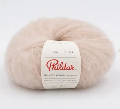 2 pelotes de PHIL LOVE MOHAIR creme neuves - Photo 1/4