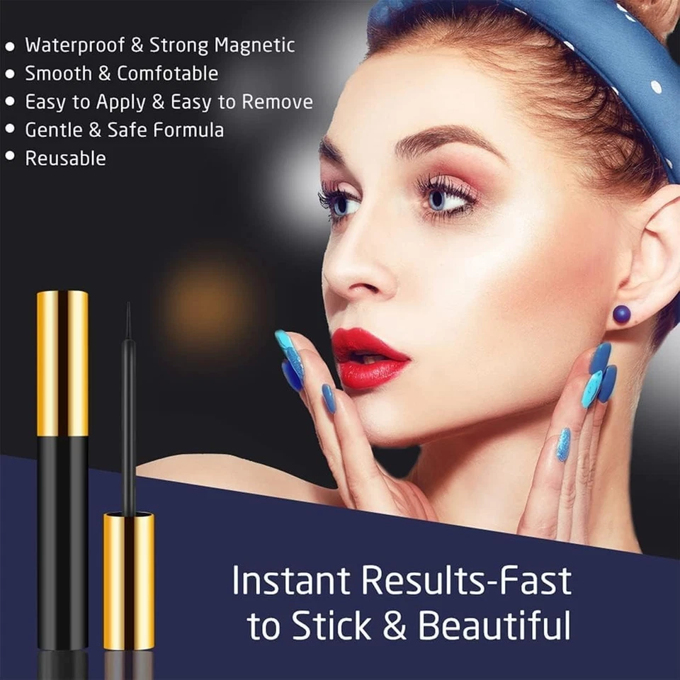 10 пар 3D 5D магнитные ресницы набор с пинцетом и магнитная подводка для глаз без клея - Изображение 3 из 4