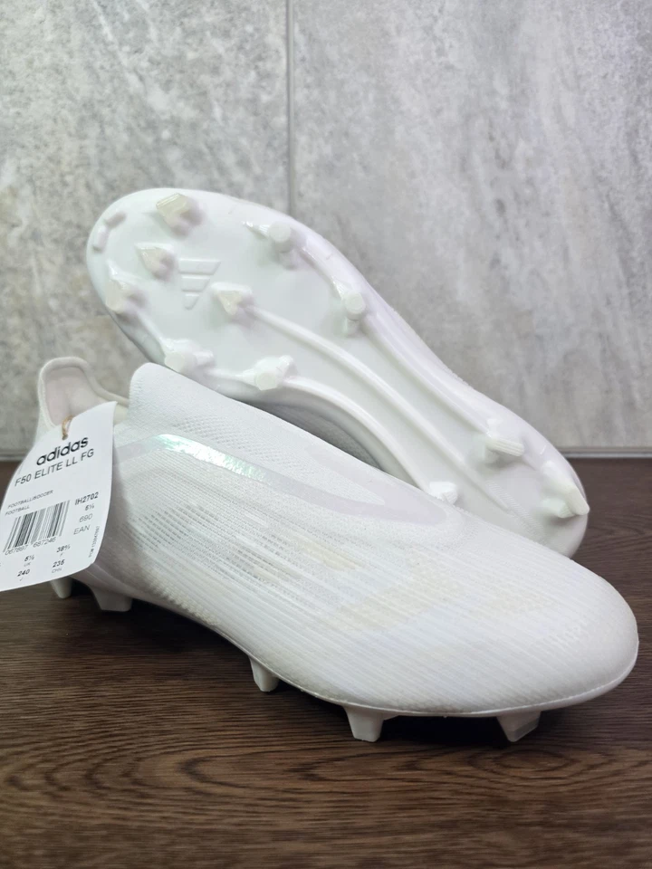 Botines de fútbol para mujer Adidas F50 Elite LL FG Whiteout talla 7 botines raros IH2702 Foto 2 de 4