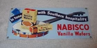 VINTAGE NABISCO VANILLA WAFERS BANJO/ GUITAR NATIONAL BISCUIT CO. PORCELAIN SIGN