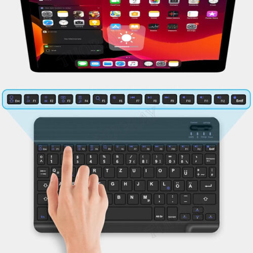 Bluetooth 3.0 Tastatur kabellos Keyboard Maus für PC Handy Tablet QWERTZ Layout - Bild 19 von 21
