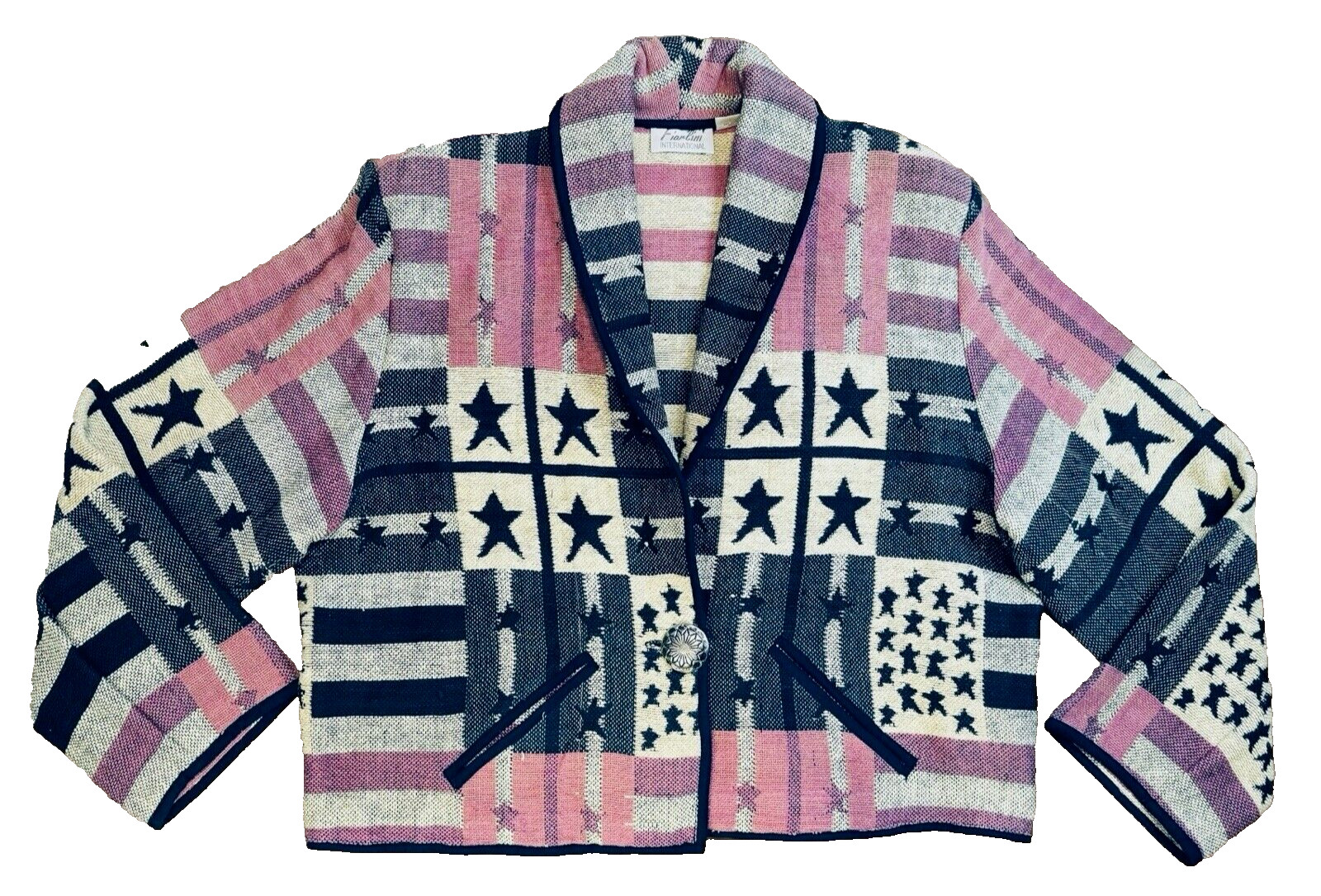 Aztec Tapestry Western Jacket Button Pockets Wome… - image 1