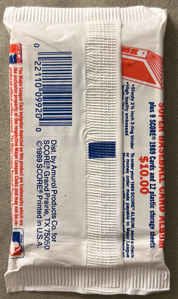 1989 Score Baseball Pack Mark McGwire Athletics (Top) Mark Parent Padres (Back) - Image 2 of 2