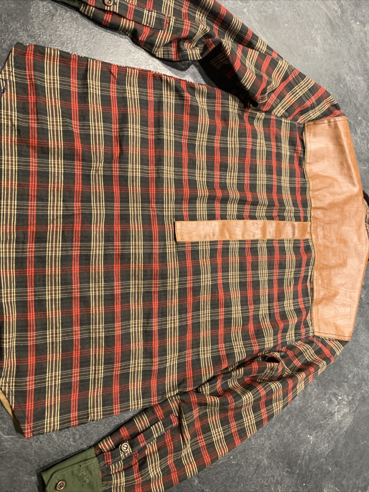 Men’s Preme Plaid Patch Button Down Long Sleeve S… - image 17