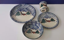 CABIN THE SNOW Blue Sponge Art Tienshan Folk Craft Buy By The Piece