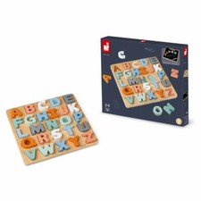 JANOD Alfabeto Puzzle Giocattolo IN Legno Double Sided Lavagna Nera Per 2-6 Anni