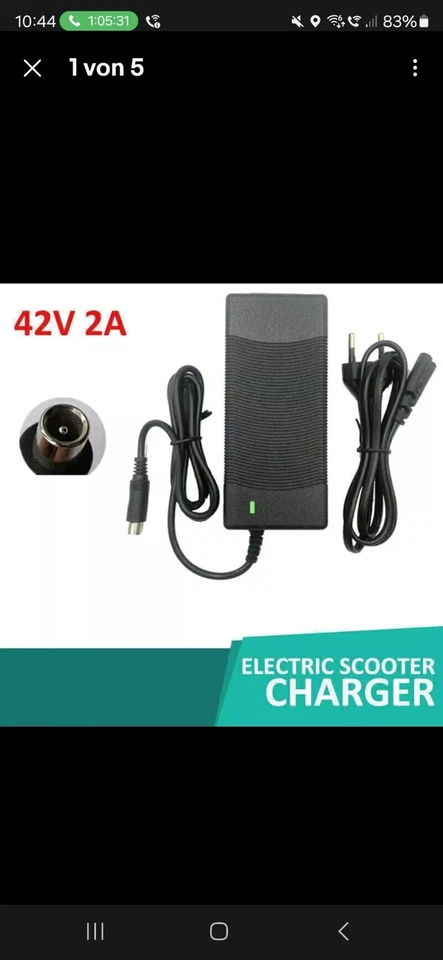 42V Ladegerät Ladekabel Adapter Für M365 Für Ninebot Für Segway ES4 E-Scooter