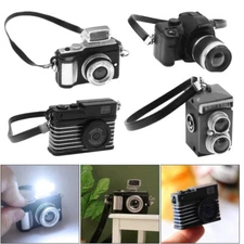 4PCS Dollhouse Miniature Digital SLR Camera Straps Dolls House Decor w/Lighting
