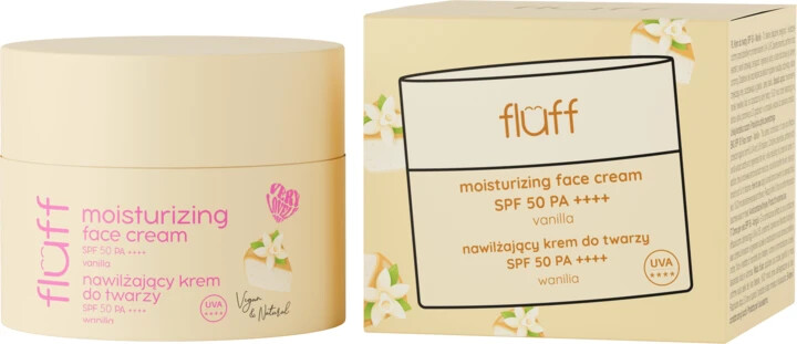 Fluff Moisturizing Face Cream SPF50 Vanilla Vegan 50ml