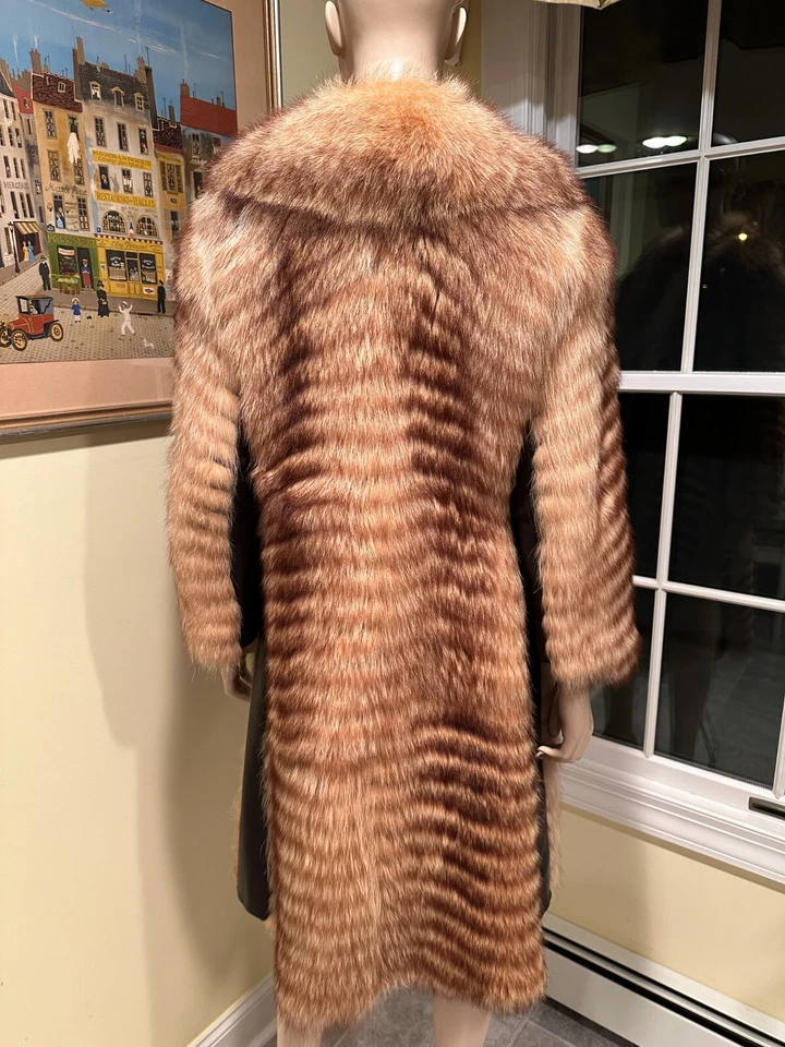Carrie Bradshaw 40" Real Golden Red Orange Fox Fur Coat Jacket X-Small 0/2 SATC - Image 4 of 4