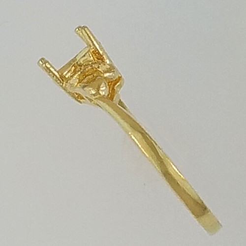 PRE-NOTCHED VINTAGE 6X4 OVAL SOLITAIRE RING IN SOLID 10K YELLOW GOLD CR5180-10KY - Picture 3 of 3