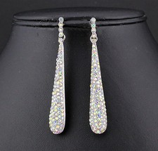AB WHITE AUSTRIAN CRYSTAL RHINESTONE DROP CHANDELIER DANGLE EARRINGS E2094AB