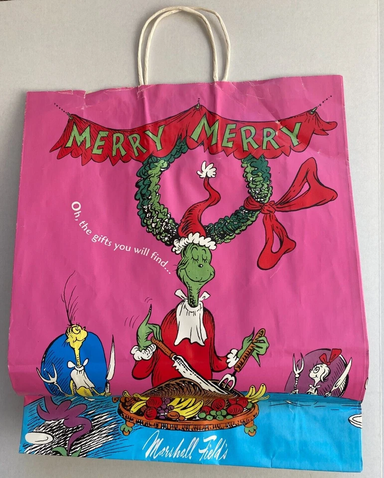 Chicago Marshall Field's Dr. Seuss Grinch Christmas Vintage 1998 Shopping Bag - Image 2 of 4