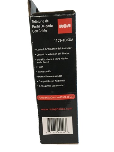 RCA Slim-Line Corded Phone 1103-1BKGA - Picture 3 of 5
