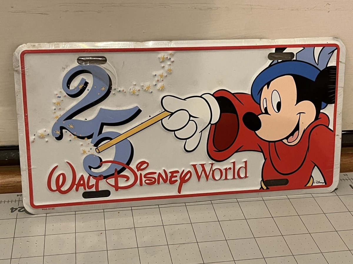 Walt Disney World Scorcerer Mickey 25th Anniversary license plate