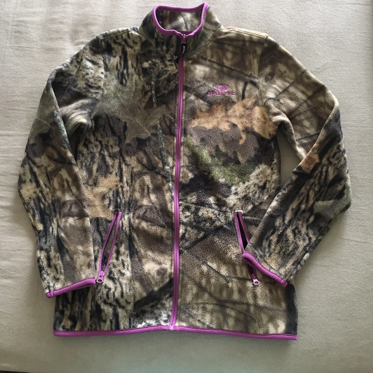 Mossy Oak Women's Jacket Small Full Zip Front Break Up Country Fleece Camo  | eBay