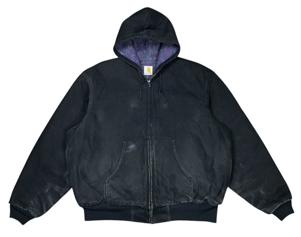 【激レア】Carhartt ActiveカーハートアクティブJB6865 Vintage Carhartt jb6865 Denim Aztec Lined Jacket Double