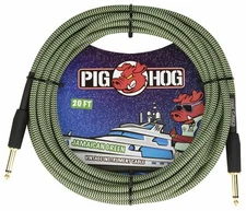 Pig Hog Instrument Cable "Jamaican Green" 1/4' to 1/4' 20 ft., PCH20JGR