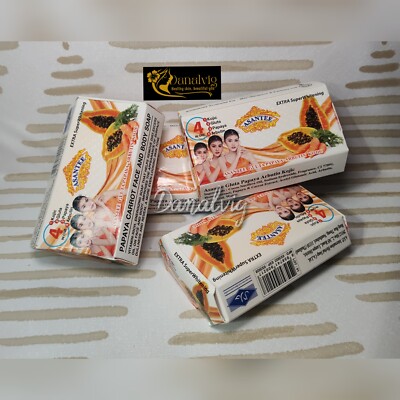 4 Bars x 125g Asantee Gluta Papaya Arbutin Kojic body Brightening