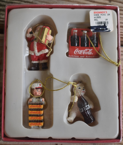4.25 Coca-Cola Bear w/Cub Molded Ornament Standard