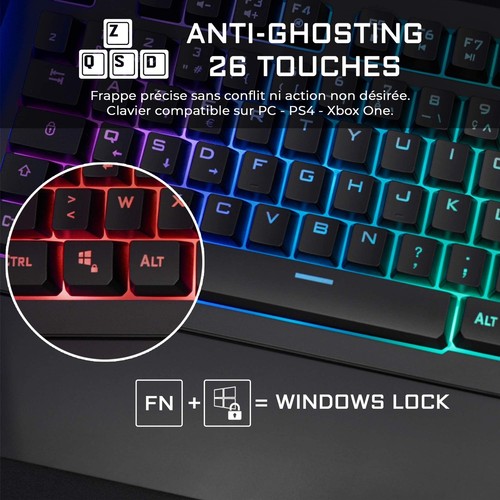 The G-Lab Keyz Palladium Clavier Gamer AZERTY Filaire USB - Rétro-Éclairage R... - Photo 7/7
