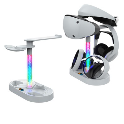For PS5 PS VR2 All-in-one Dual Controller Charging Dock Stand Mount RGB Parts