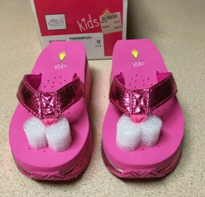 GORGEOUS VOLATILE KIDS FUCHSIA PINK GIRLS FLIP FLOPS SANDALS SHOES SIZE 12 NIB